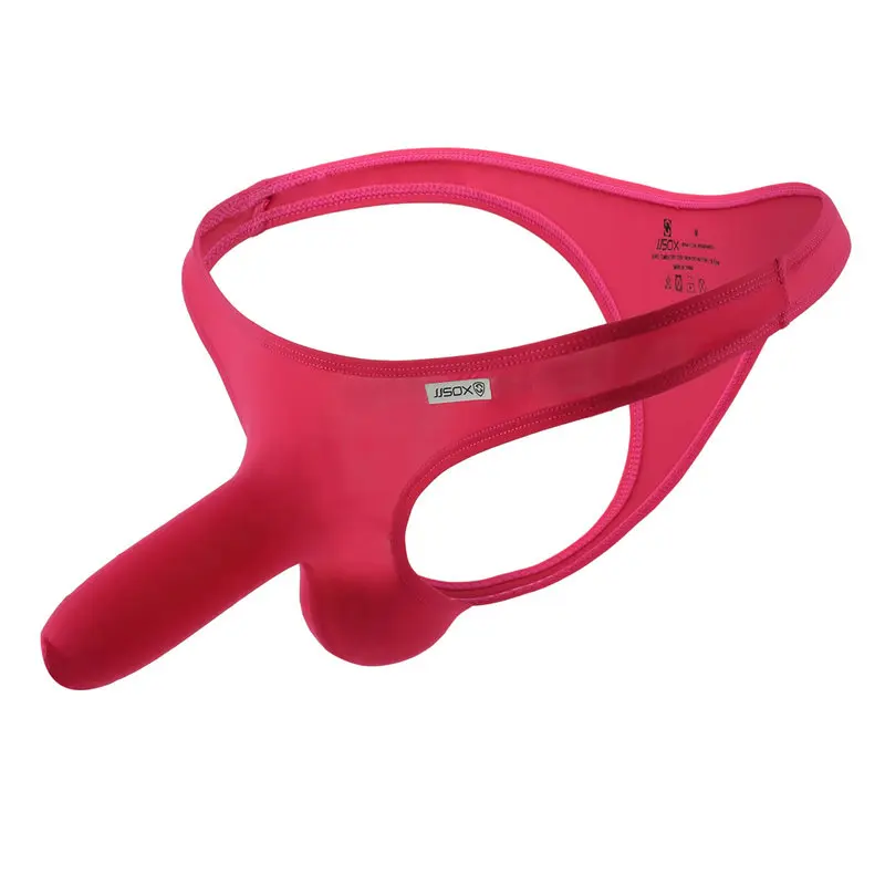 Мужские трусы стринги с мешочком для пениса серые Тонги бандаж сексуальное