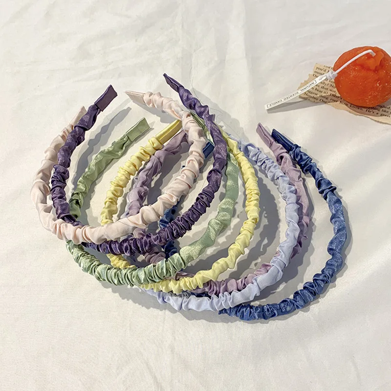 

Fashion Pleated Hairbands Girls Hair Accessories Children Candy Color Headbands For Kids Hair Styling Tools Headdress Headwear