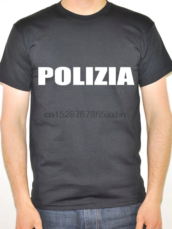 100% хлопковая брендовая одежда летние топы в стиле хип хоп Polizia Italian State Police Italy