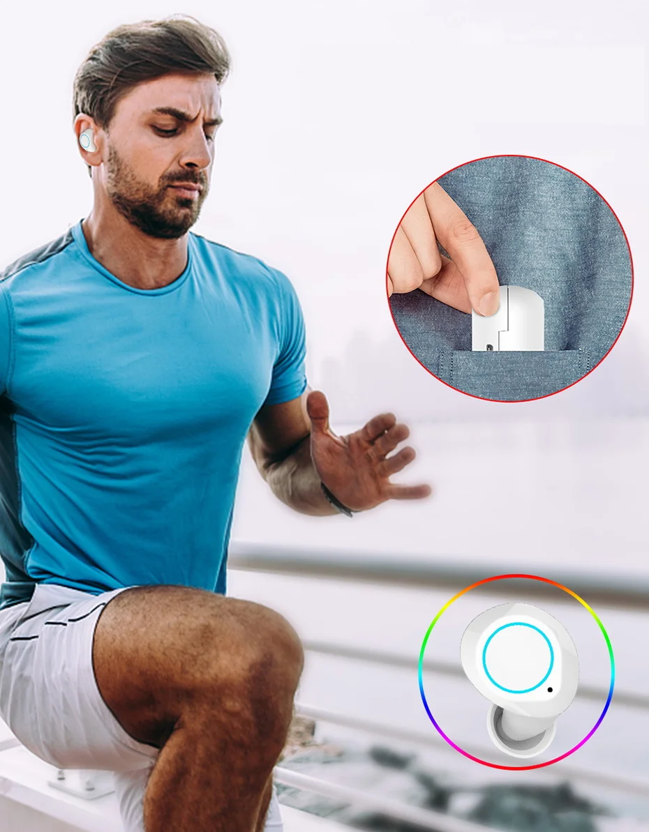 TWS Bluetooth 5,0, беспроводные наушники, портативные, мини наушники, Hi-Fi, стерео, спортивные наушники, IP5, водонепроницаемая гарнитура, для всех