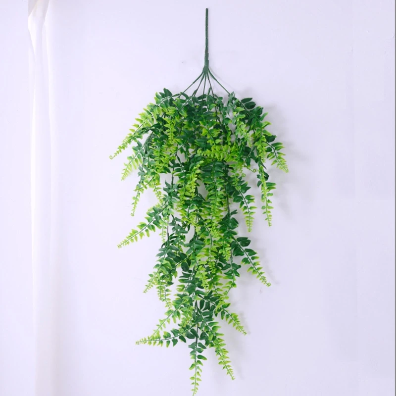 

2pcs Artificial Hanging Vines Ferns Plants Fake Ivy Leaves Wall Decoration E7CC