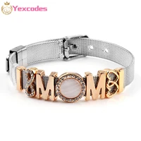 yexcodes cross border hot selling stainless steel watch with diy handmade bracelet letters specially designed gifts for ladies