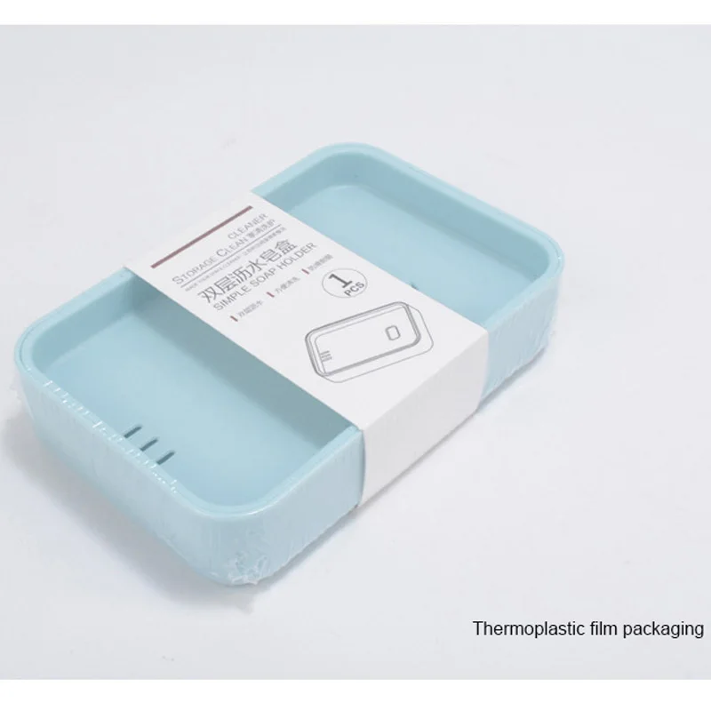 

Plastic Soap Box Creative Handmade Soap Box Square Soap Holder Wall-Mounted Soap Holder Double Drain Soap Box Bathroom Kitchen