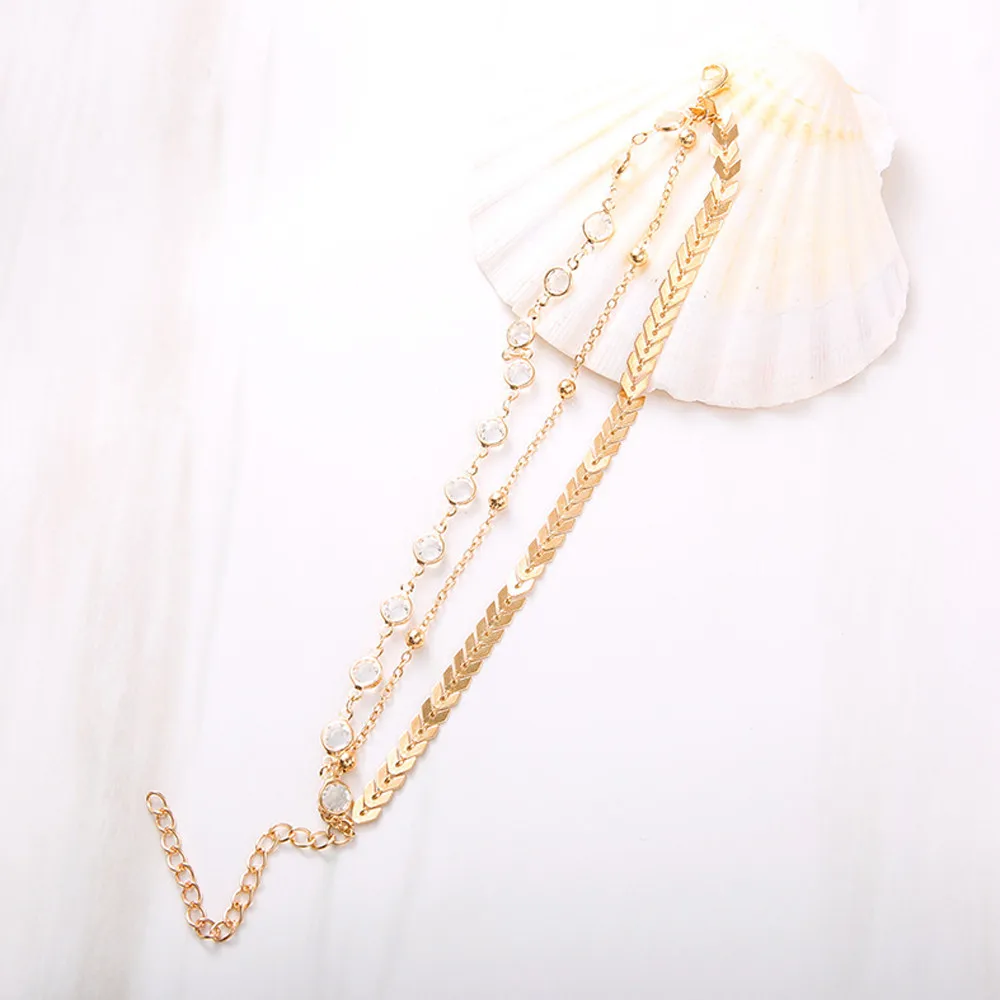 Многослойный браслет на ногу ювелирные изделия пляжный бусины бохо готический