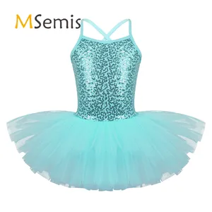 Детское балетное платье-пачка с блестками и лебедями