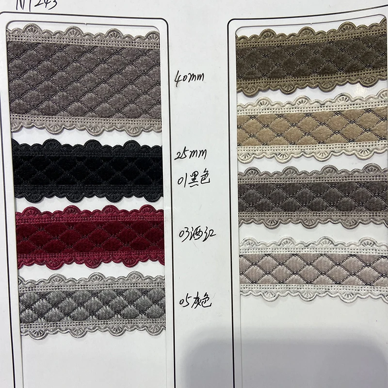 100 ярдов край пикота бархатная лента в клетку со стразами ткань для вышивки косая