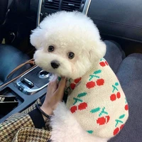 fashionable cherry dog clothes pet knitted sweater teddy bichon warm winter puppy pullover corgi bi legs xs xl