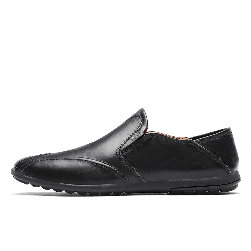 Повседневные мужские кожаные лоферы без застежки Сезон весна-осень Мужские