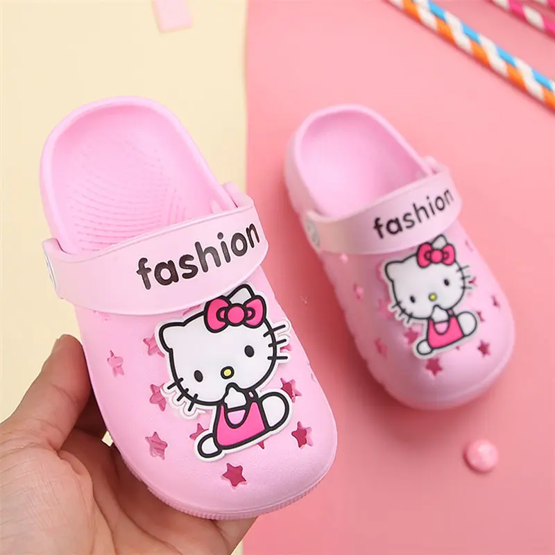 Детские тапочки сандалии летние Crocs Kitty Spidermen единорог радуга Супермен домашние