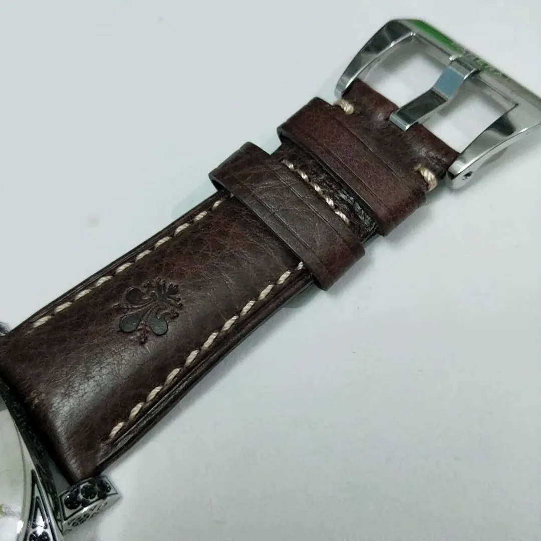 

Classic New Automatic Mechanical Men Sculpture Flower Firenze Brown Leather Sapphire Stainless Steel Luminous Watches 47mm