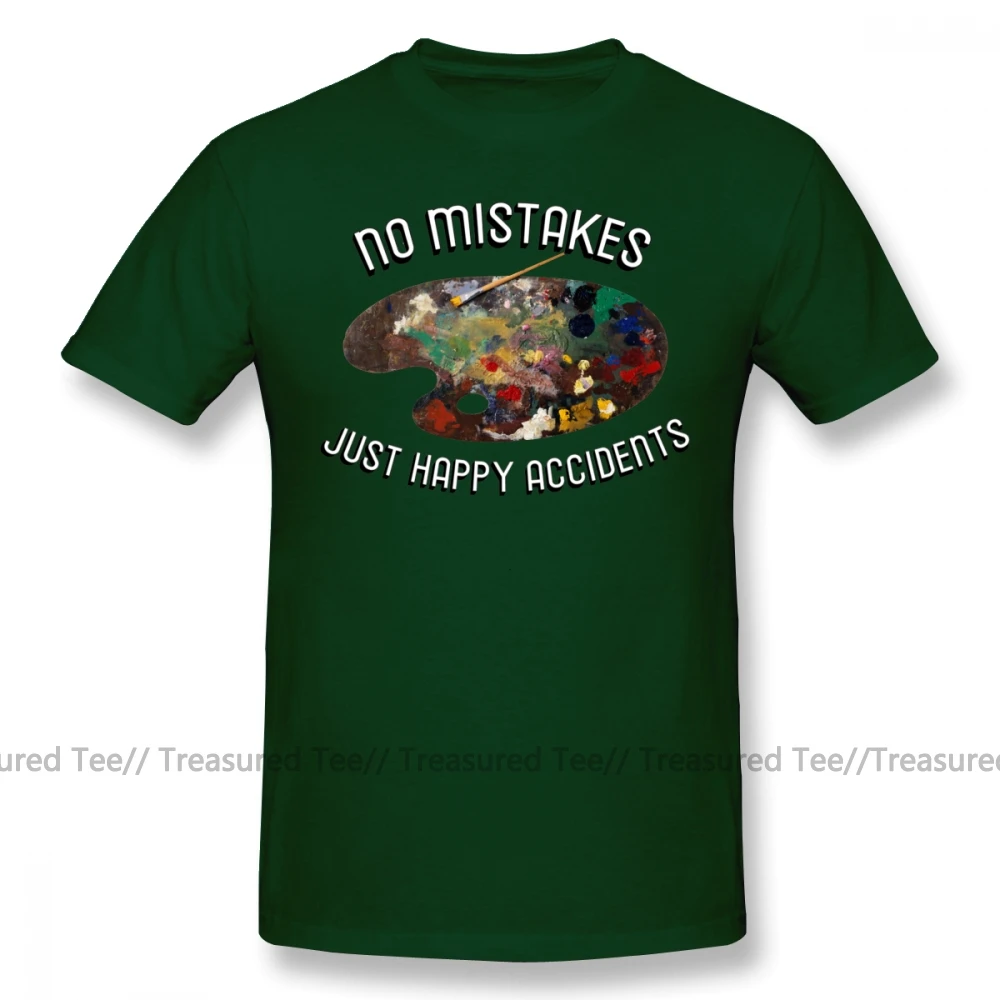 Футболка Bob Ross футболка BOB ROSS NO eraps HAPPY accident Милая футболка с принтом модная футболка с коротким рукавом большого размера - Цвет: Dark Green