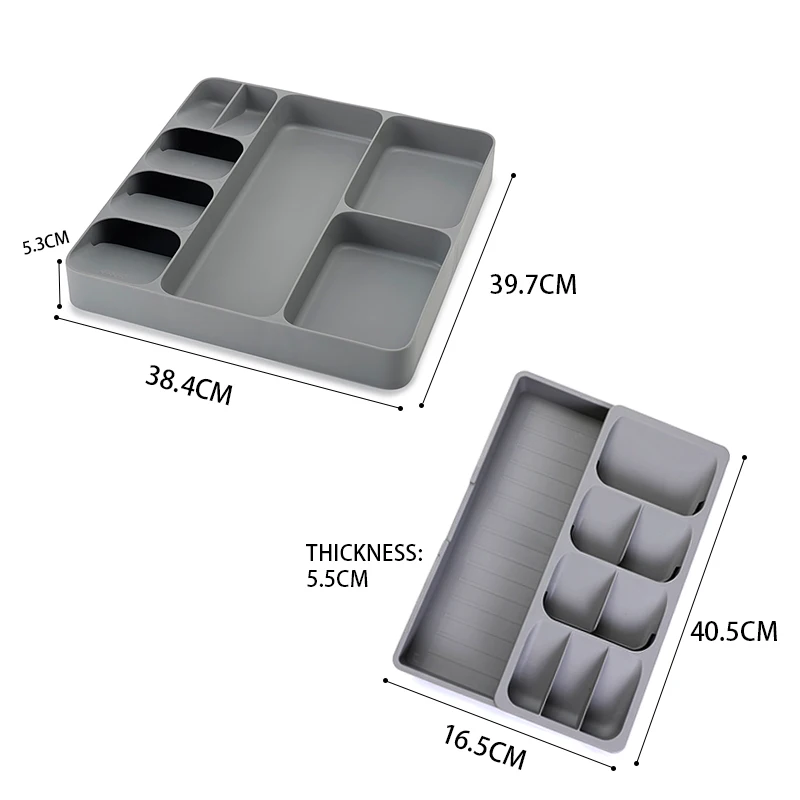 

YOMDID Practical Kitchen Cutlery Storage Tray Spoon Knife Fork Tableware Organizer PP Container Tableware Separation Storage