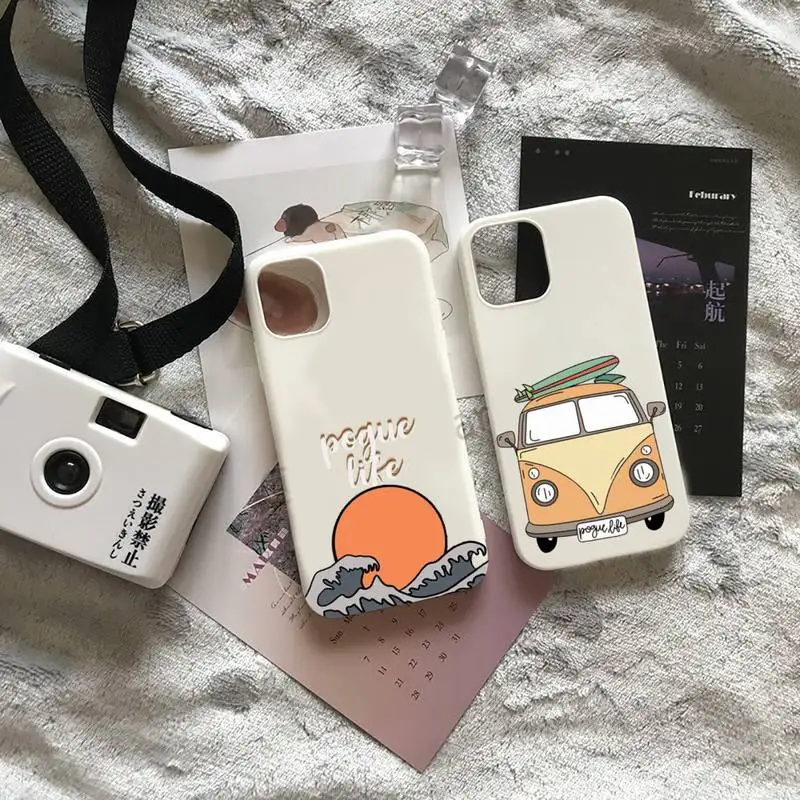 

Outer Banks Livin The Pogue Life Phone Case Candy Color for iPhone 6 7 8 11 12 s mini pro X XS XR MAX Plus