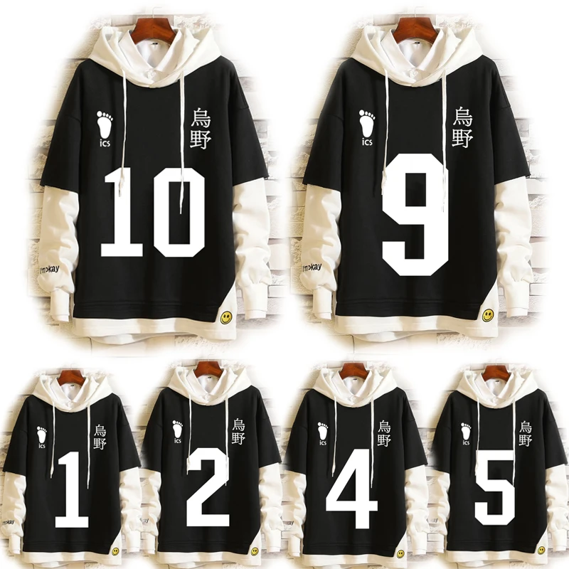 Haikyuu Cosplay Hoodies Karasuno Volleyball Club Costume Sweatshirt Adult Unisex Hooded Sweater Spring and Autumn | Тематическая