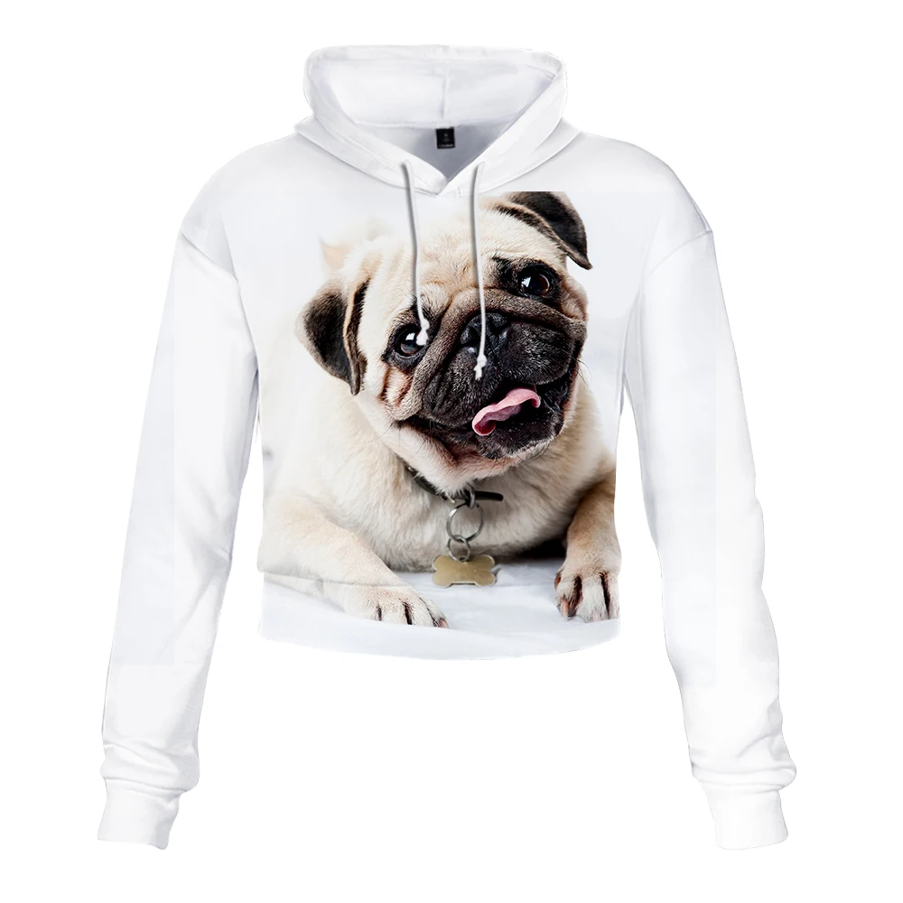 Женские толстовки с забавным 3D принтом топ милым Мопсом 2019 новая модная забавная