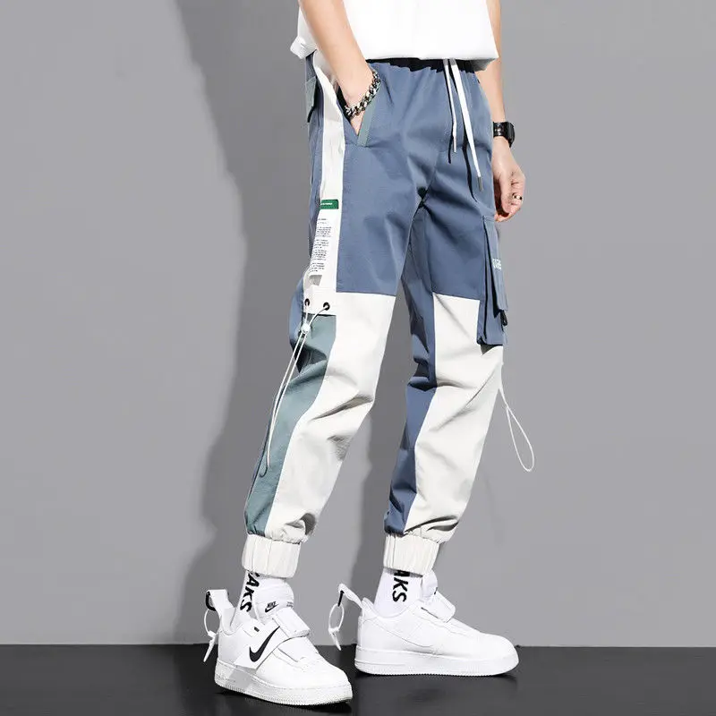 

2021 Summer Mens Black Cargo Pants Male Hip Hop Streetwear Jogger Harem Trousers Men Casual Ankle-Banded Sweatpants Many Pockets