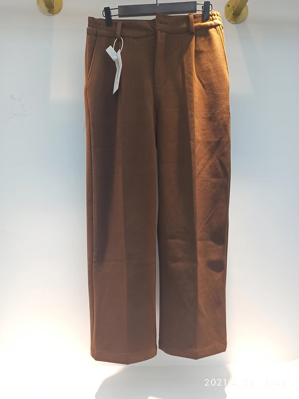 

IEFB Spring Autumn Thickened Woolen Pants For Men Korean Fashionable Casual Wide Leg Pants Vintage Thick All-match Trousers 4861