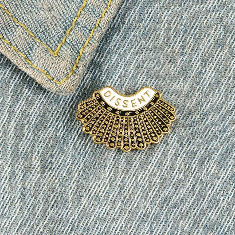 

I Dissent Feminism Enamel Brooches Ruth Bader Pins Ginsburg Avatar Lapel Pin Feminist revolution Badges jewelry Gifts