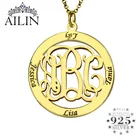 Женское Ожерелье с надписью AILIN, серебряное ожерелье из серебра 925 пробы с надписью на заказ, ожерелье с надписью имя года, подвеска на цепочке, ювелирные изделия, подарки для матери