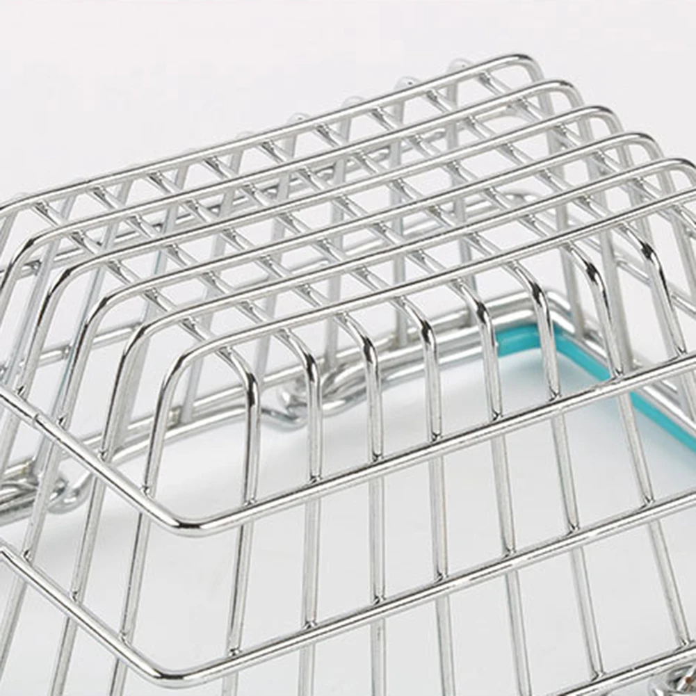 Children Miniature Metal Supermarket Shopping Basket Pretend Role Play Toy Gift