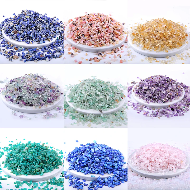 Colorful 3-5MM 20G 50G 100G Mixed Natural Gravel Chip Beads Irregular Energy Gem Stone for Fish Tank Bonsai Decoration | Украшения и