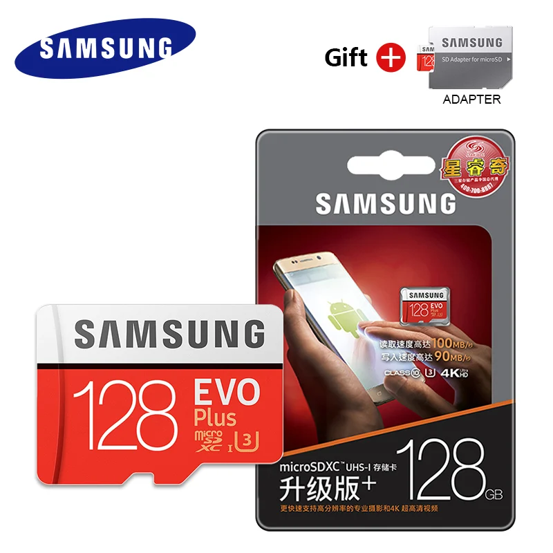 Карта Microsd SAMSUNG 512 ГБ 256 г 128 Гб 64 ГБ 32 ГБ оперативной памяти, 16 Гб встроенной памяти, 100 МБ/с. Class10 U3 U1, Micro SD карта, карта памяти Micro SD TF флеш-карта