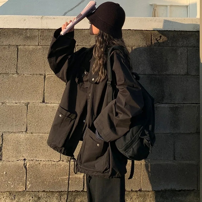 Новинка Весенняя женская куртка унисекс свободная для студентов BF Harajuku оверсайз