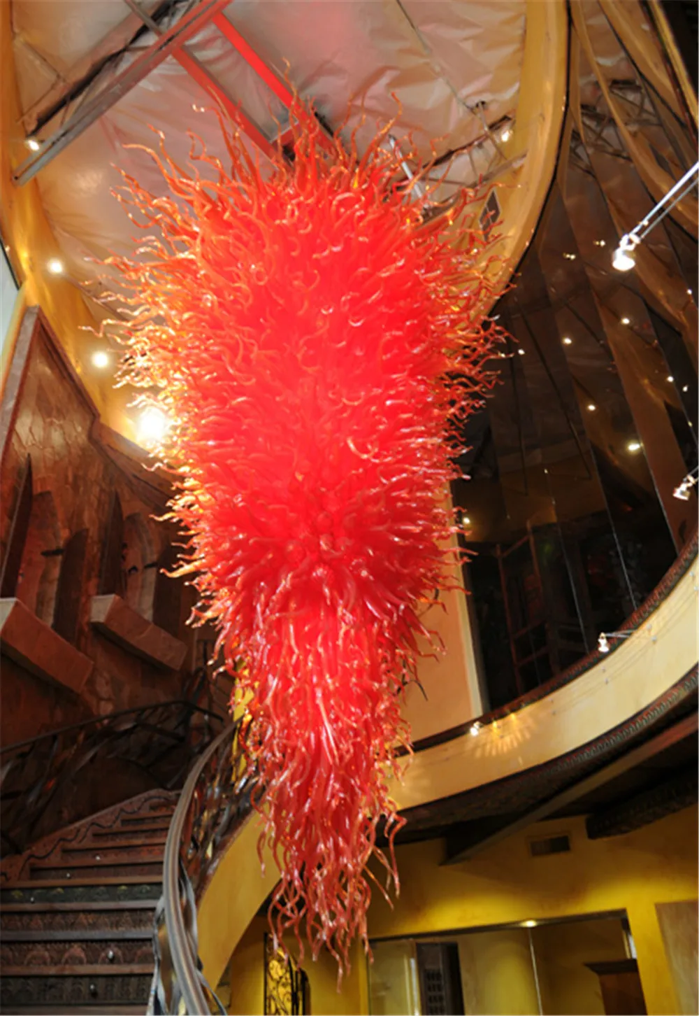 

100% Hand Blown Red Glass Chandelier Excellent Design Dale Chihuly Murano Art Villa Fixtures