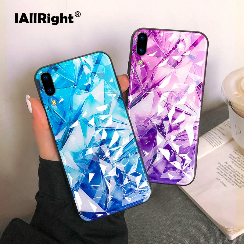 3D Алмазный дизайн для VIVO X21 чехол X21i X21S HD Plus Жесткий ПК + мягкие ТПУ чехлы телефонов