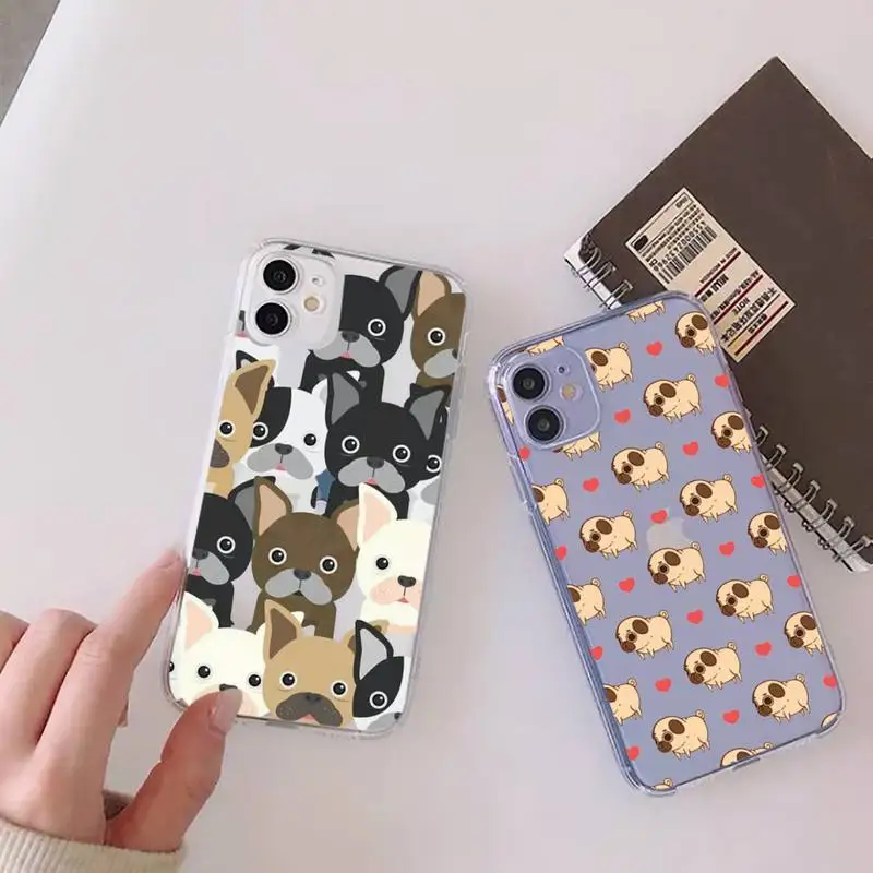 

Pitbull animal cartoon Phone Case Clear Transparent for iPhone 11 12 13 mini pro XS MAX 8 7 6 6S Plus X 5S SE XR 2020