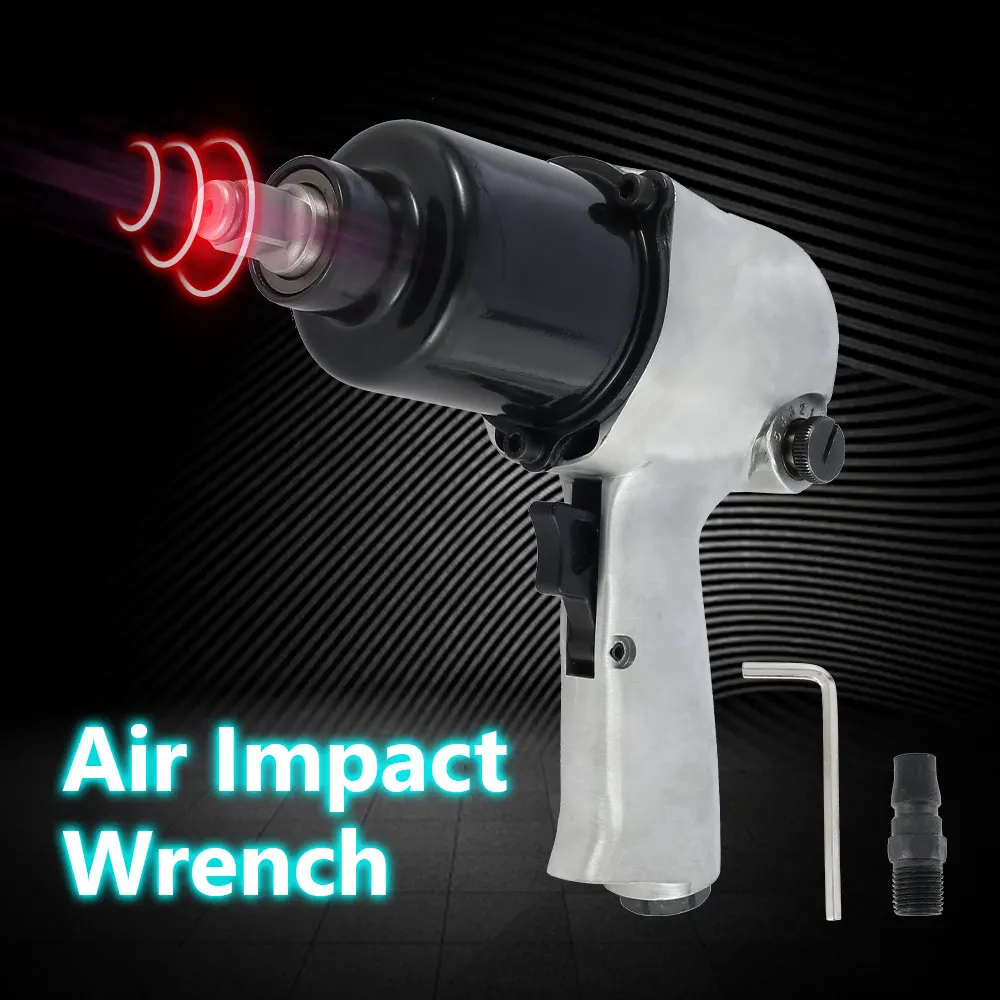 

Twin Hammer Pneumatic Impact Wrench 1/2" Air Gun Compressor Heavy Duty Tool Kit Silver Heavy Duty Air Compressor Tool