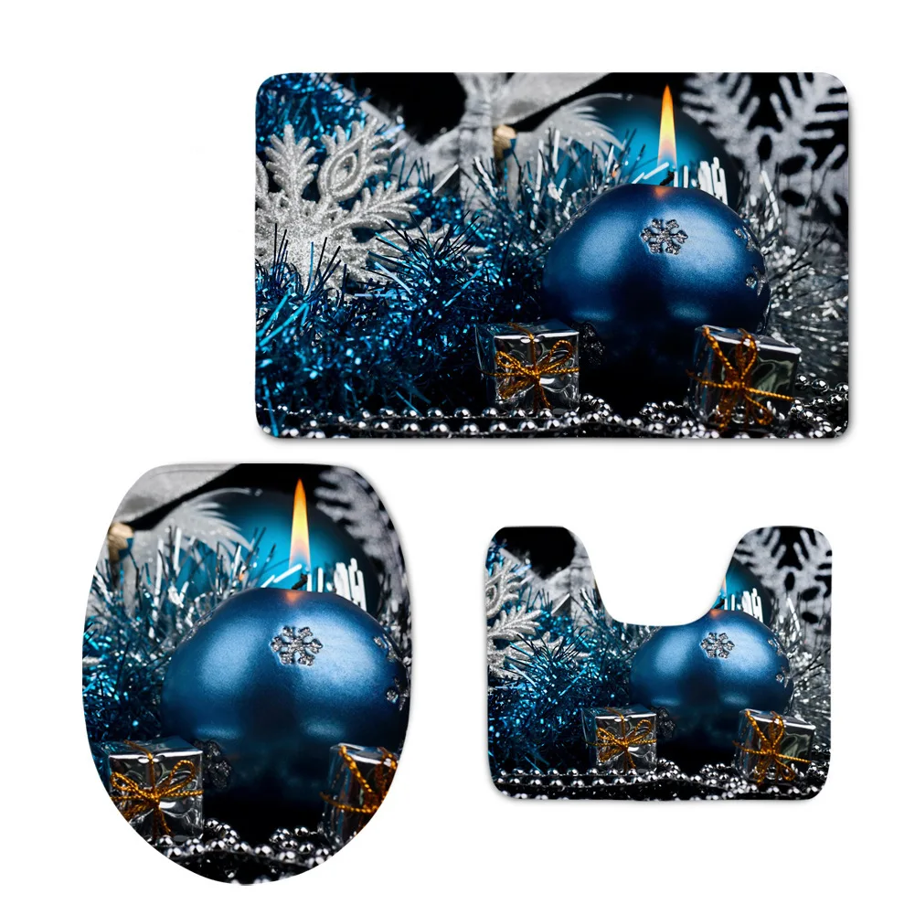 

1 Sets Cross-border Source Santa Claus Toilet Cushion Three-piece Set, Patterned Custom Bathroom Floor Mat, One Drop Shipping 5Z