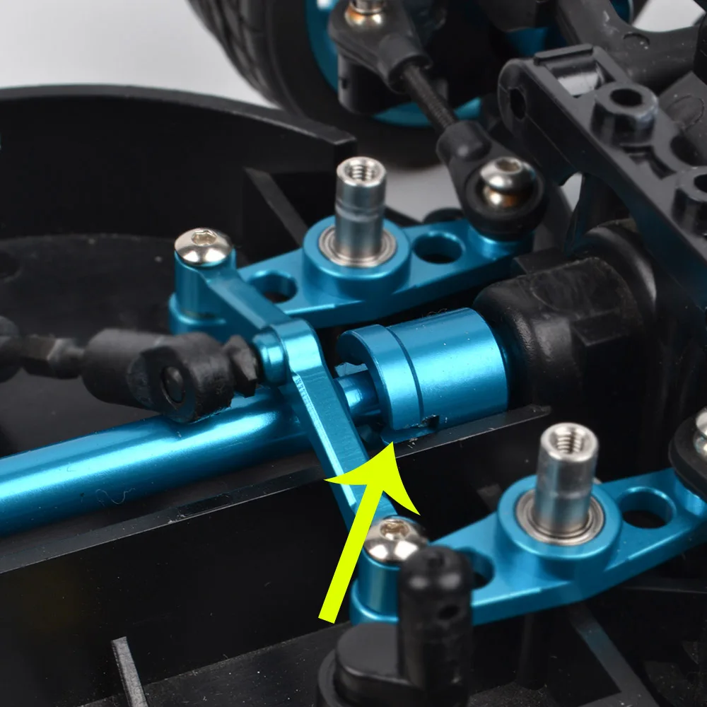 Brazos de direcci&oacute;n de aluminio TT01, accesorios para Tamiya TT-01, tipo E, TT-01E, 1/10 RC, piezas de actualizaci&oacute;n de coche de derrape-4