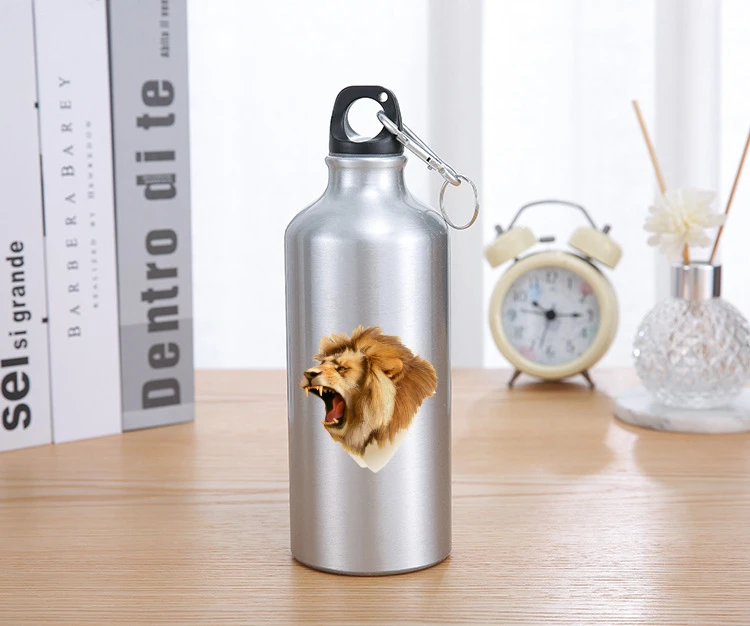 

600ml Creative Bicycle Water Bottle Animal Cartoon Print Cute Metal Water Bottle with Drink Straw Outdoor Travel Sport Drinkware