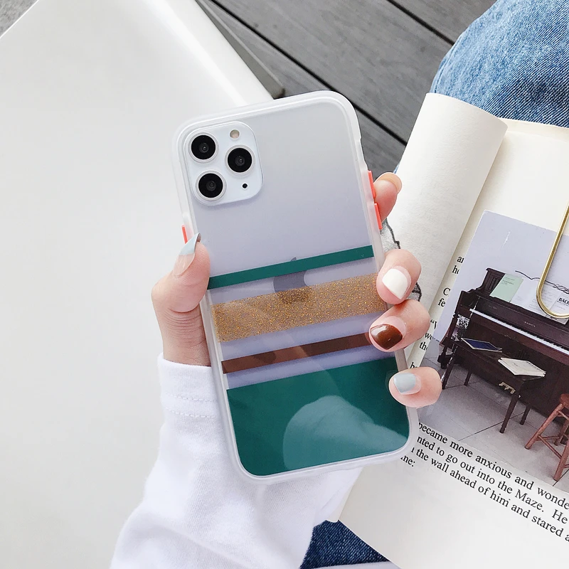 Модный Блестящий чехол для телефона iPhone XR X XS Max 7 8 6 6s Plus, мягкий IMD Блестящий Прозрачный чехол для iPhone 11