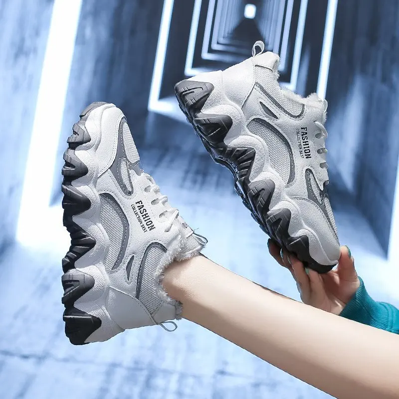 

Women Casual Sneakers Winter Warm Platform Woman Snow Boots Plush Fur Warm Women Shoes Lace Up Spring Female Footwear