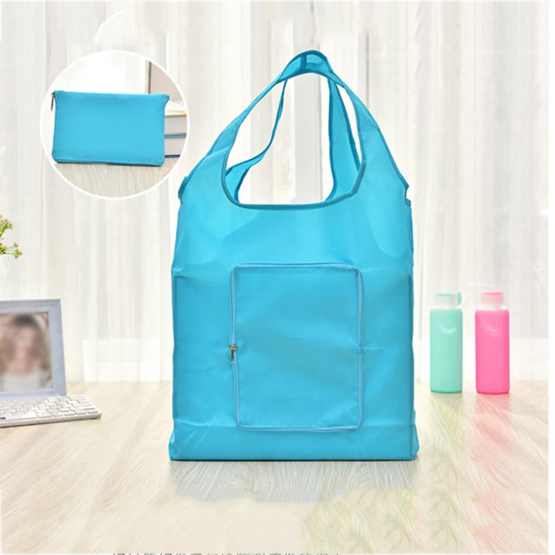New Solid Color Foldable Shopping Bag Oxford Fabric Eco Tote Portable Shopper Reusable Grocery Bags For Ladies | Багаж и сумки