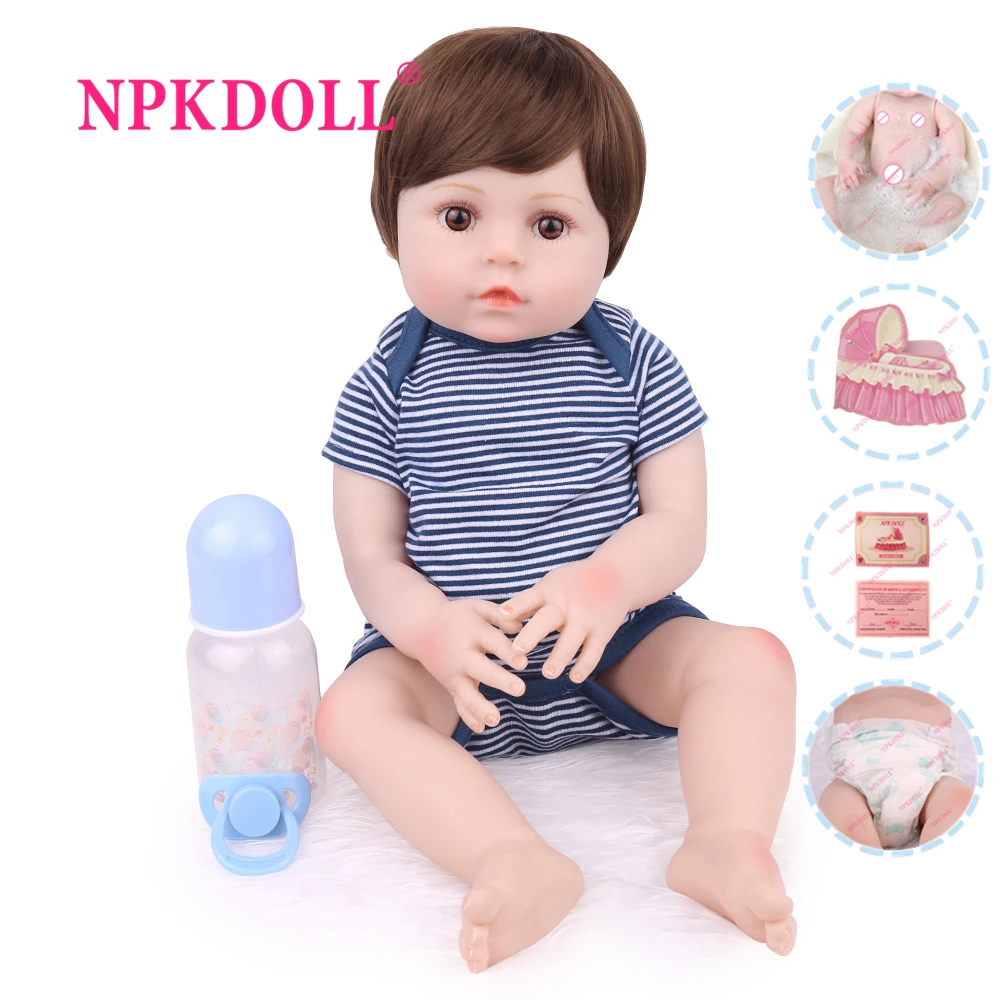 Кукла реборн NPKDOLL для мальчиков полностью виниловая Реалистичная кукла Малыш