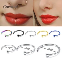 fake piercing nose clip rings hoop fake septum stainless steel nose wing rings clip on nose lip ring piercings jewelry for women