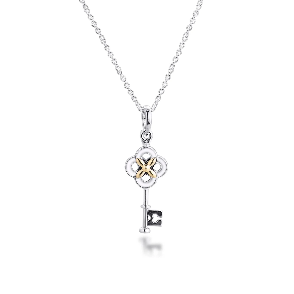 

Passions Key Flower Necklace Fits For Beads & Charms DIY Chain Fashion Female Necklace Sterling Silver Jewelry
