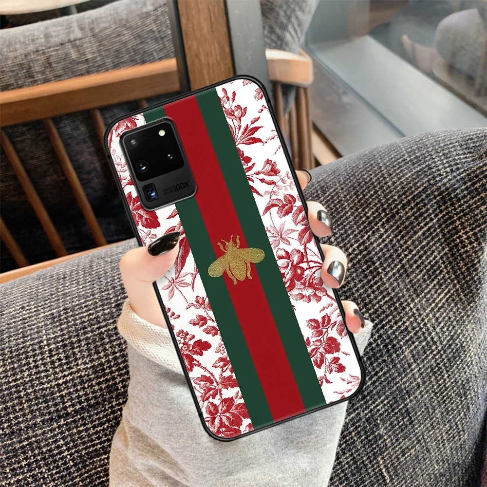 

Italian luxury brand snake bee Phone Case Cover Hull For Samsung Galaxy S 7 8 9 10 e 20 FE edge uitra plus Note 9 10 20 black