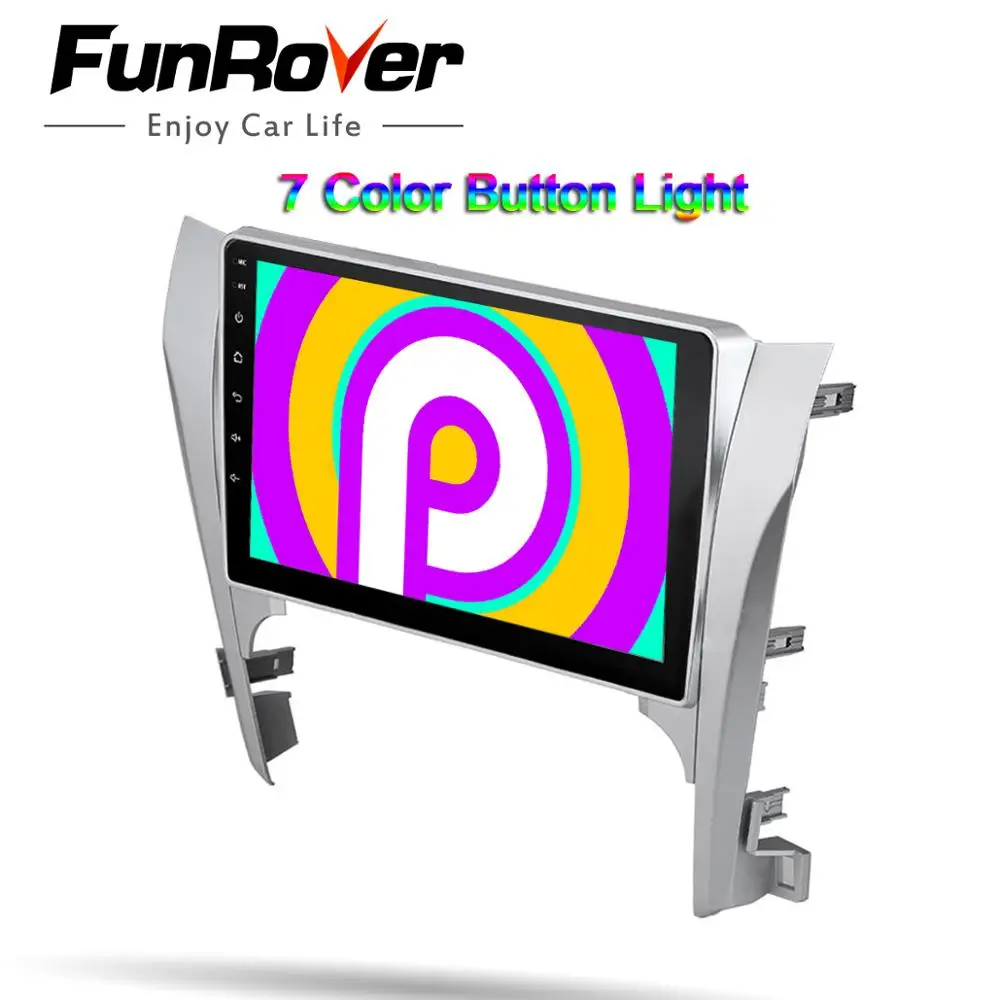 FUNROVER android 9 0 2.5D + IPS автомобильный dvd мультимедийный плеер для Toyota Camry 50 2012 2014 радио