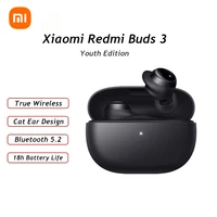 original xiaomi redmi buds 3 youth edition tws earphones bluetooth5 2 waterproof noise reduction game low latency touch with mic