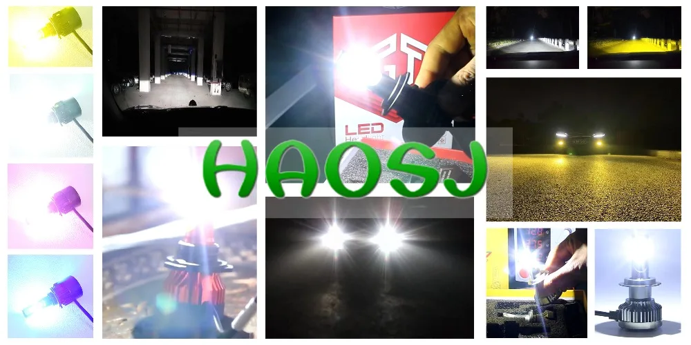 HAOSJ H7 светодиодный автомобильный светильник H4 Светодиодный лампочки для авто 55W 12V 12000LM 6000K 8000K 4300K 3000K H11 светодиодный противотуманные фары h3 hb4 h1
