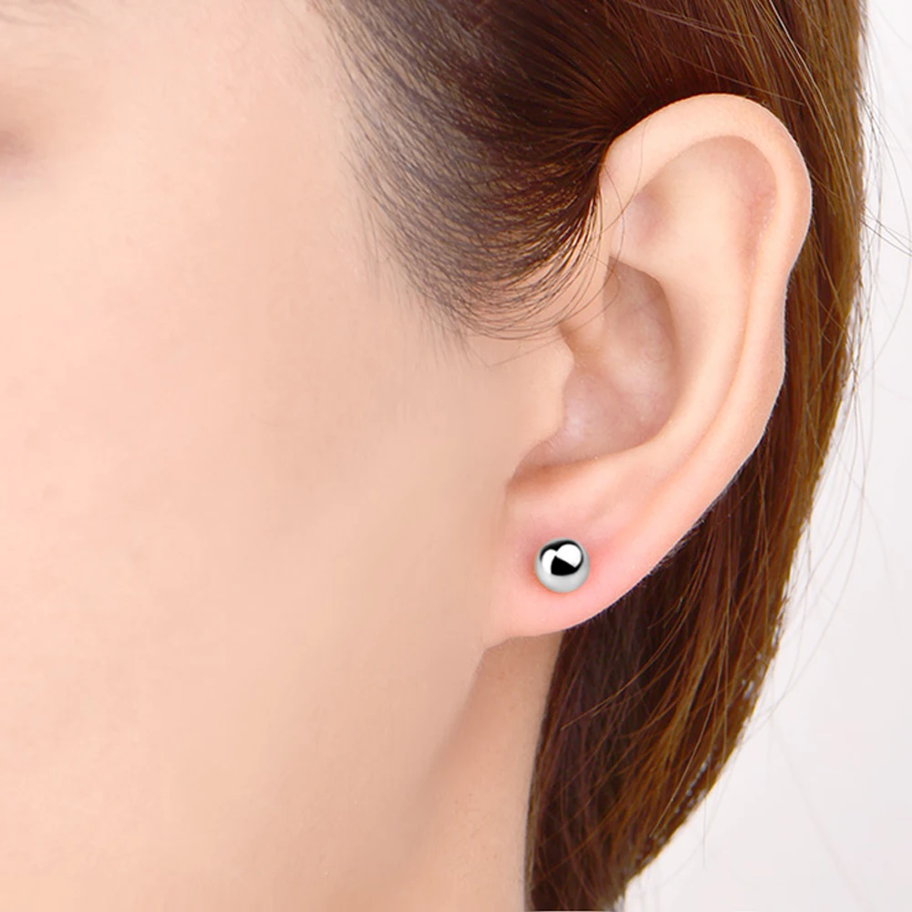 

Minimalist S925 Sterling Silver Stud Earrings Design Solid Stud Earrings Not Allergic Women's Party Jewelry Rose Gold Color