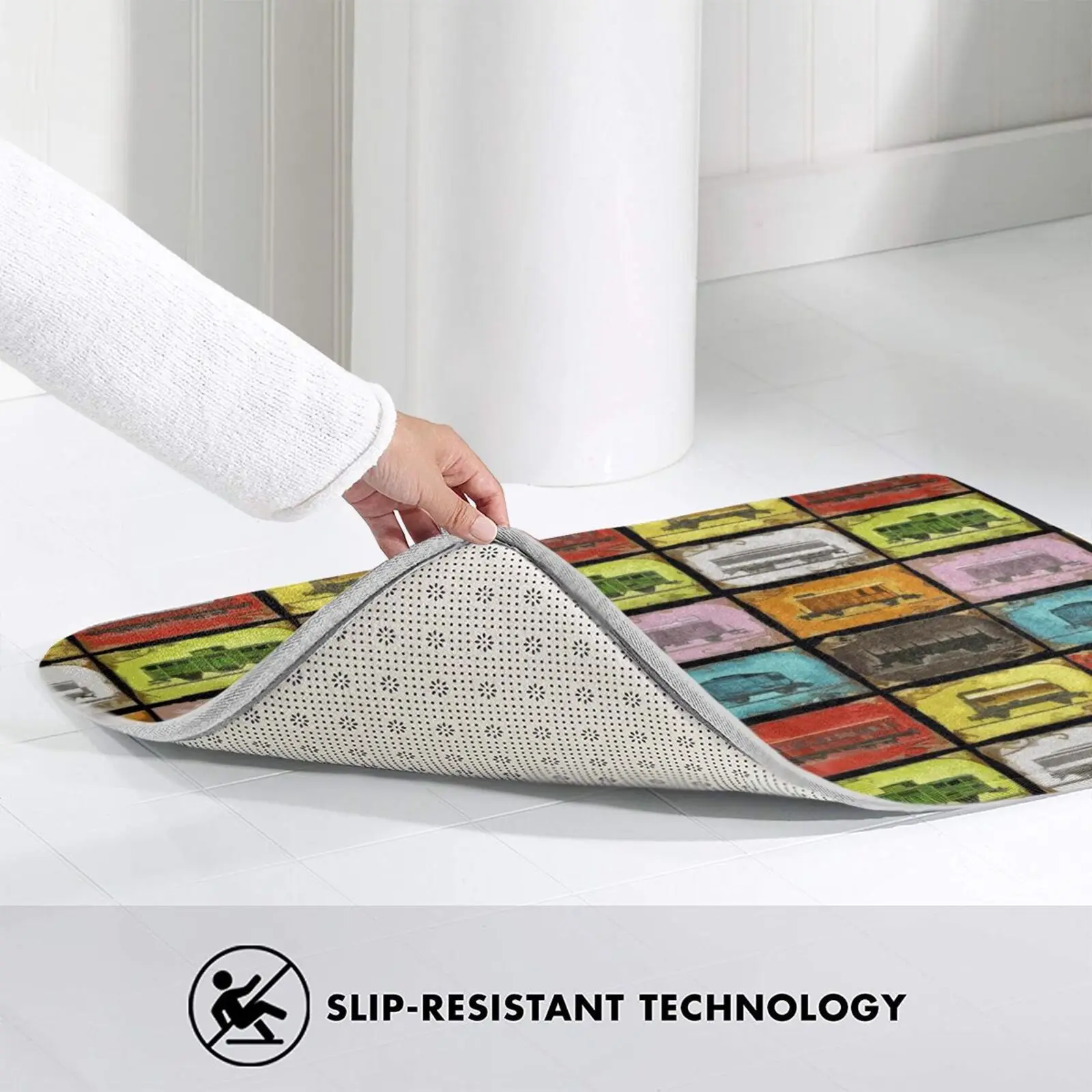 Билет на поездку: поезда (версия 2/черный) коврик для входной двери ванной