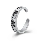 Кольцо с бабочкой для мужчин и женщин, винтажное нежное Открытое в богемном стиле, ручная работа, резное ювелирное изделие для помолвки, свадьбы