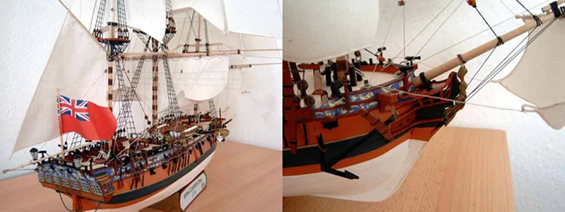 40 см парусная лодка 3D бумажная модель британская Клеопатра задняя 1:96 трехмерная