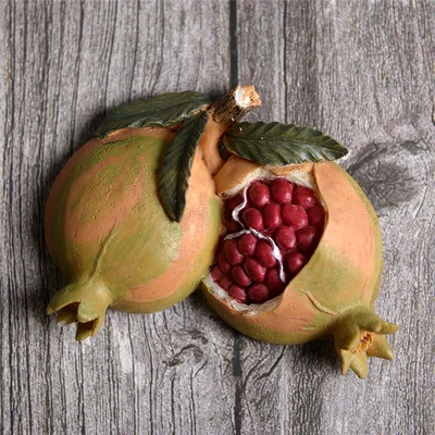 pomegranate 3D стерео фруктовое имитирование магнит на холодильник томатный виноград персик водяной мелом яблоко соломы сосна Яблоко оранжевый груша украшение на холодильник - Цвет: pomegranate