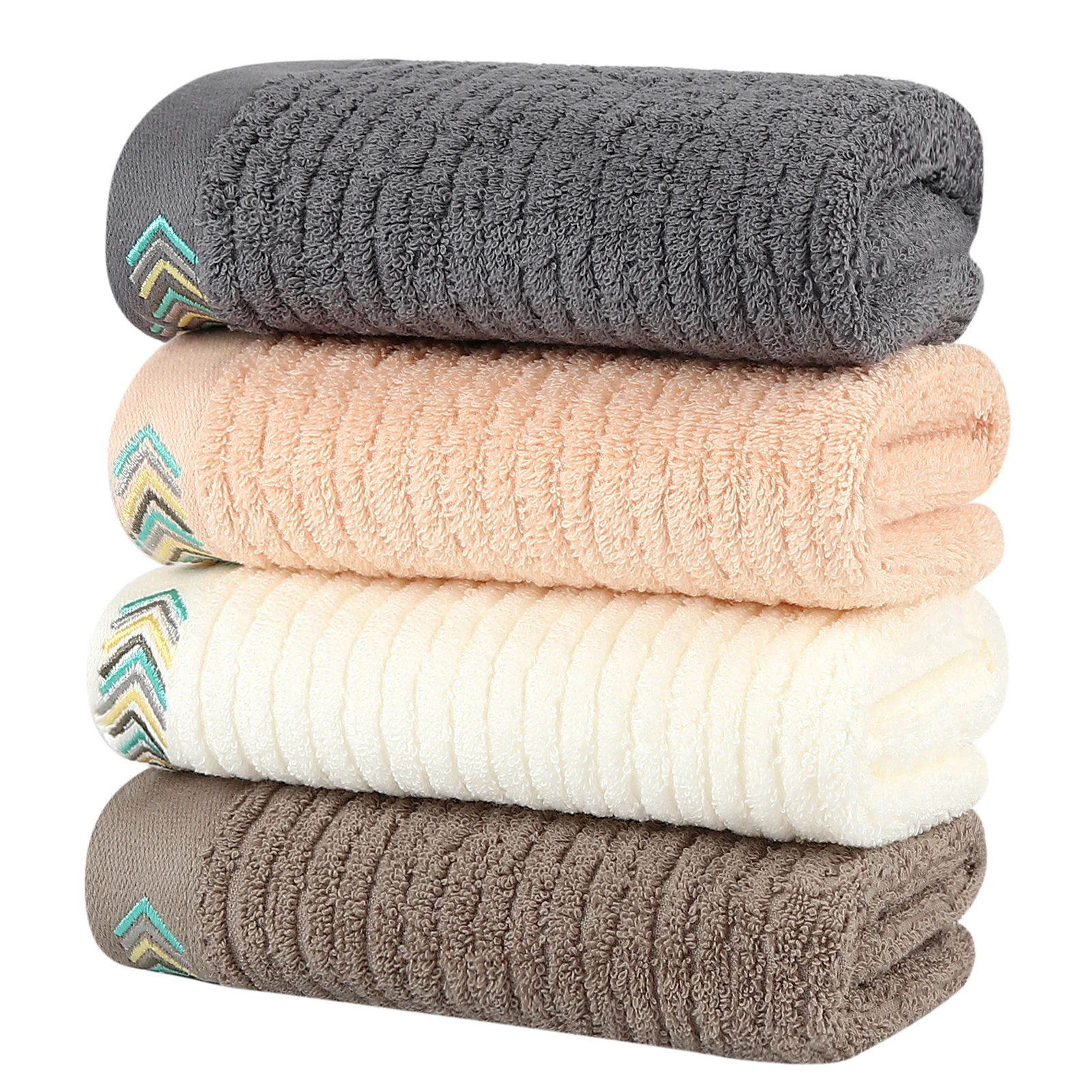 

Household Wash Towel Multicolor Cotton Soft Towel 34x74cm 4Pcs